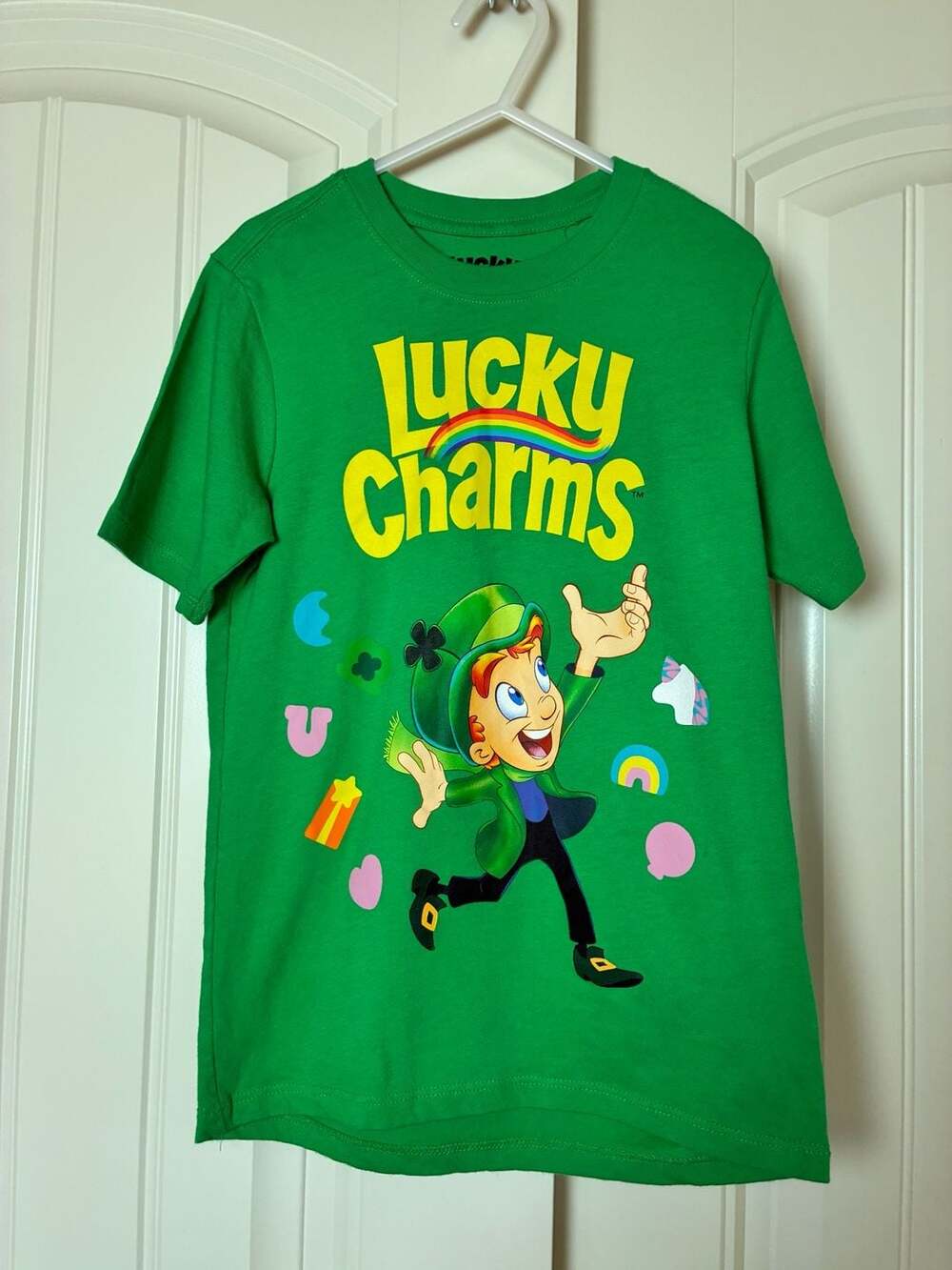 Lucky Charms Green Leprechaun Graphic T-Shirt Youth Size S 6/7